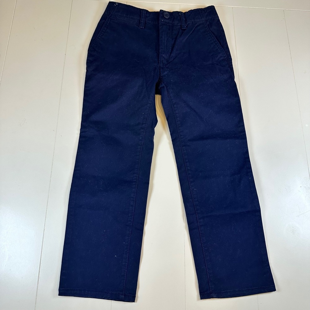 Gap Kids Chino Pants Boys Size 5 Navy Blue Straight Leg Adjustable Waist Uniform